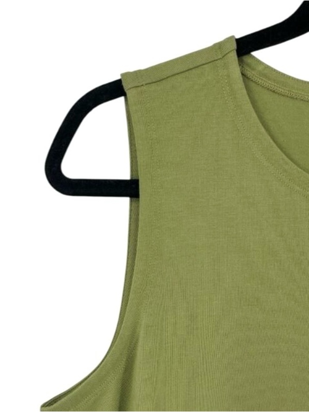 Eileen Fisher Green Organic Cotton Tank Dress S Sleeveless Shift Mini Casual - Picture 3 of 6